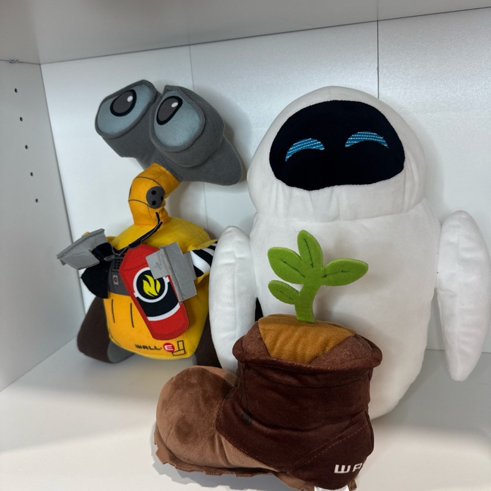Disney Wall-E and Eve Plush Set - Yellow and White